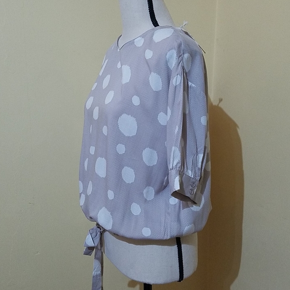 NWT Melloday Gray/Ivory Dotted Top Size XS - Picture 5 of 12